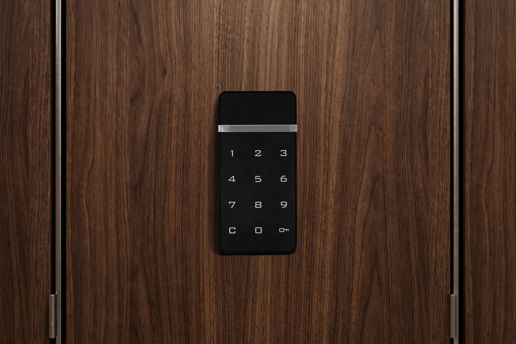 A VG SmartLock keypad on a timber locker door