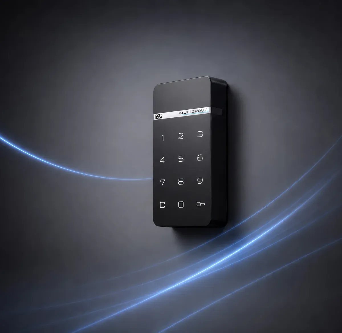 A VG SmartLock keypad unit mounted on a locker door